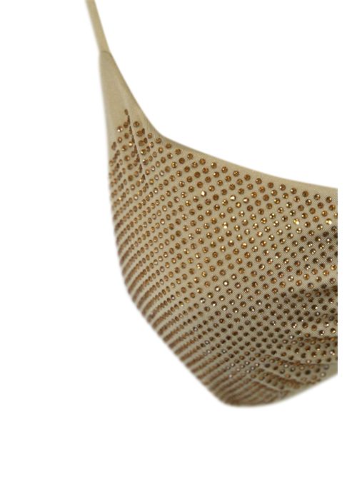 Costume da bagno top Annabelle con strass Beige Gold Mc2 Saint Barth | ANNABELLE05811H SHINY STRASS GOLD